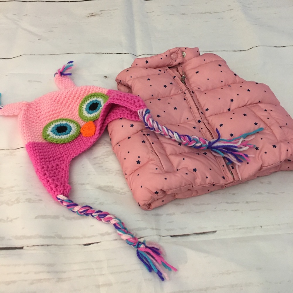 GAP Toddler Girl Vest Knitted Troll Hat (570)